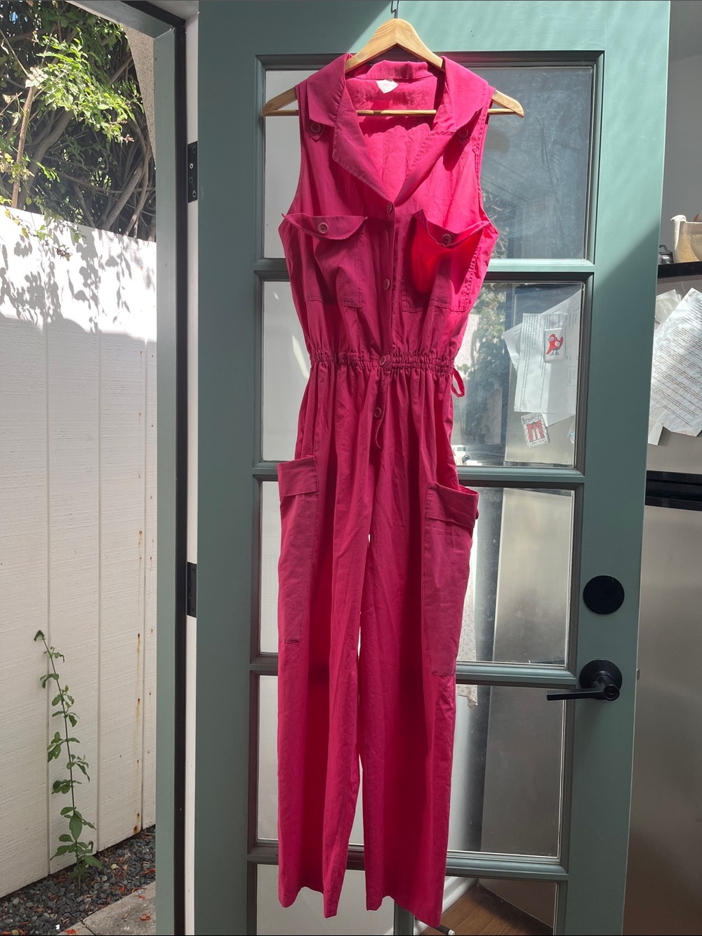 Sleeveless Hot Pink Jumpsuit
